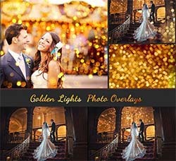 80张高清的金色光斑图片：80 Golden lights Photo Overlays